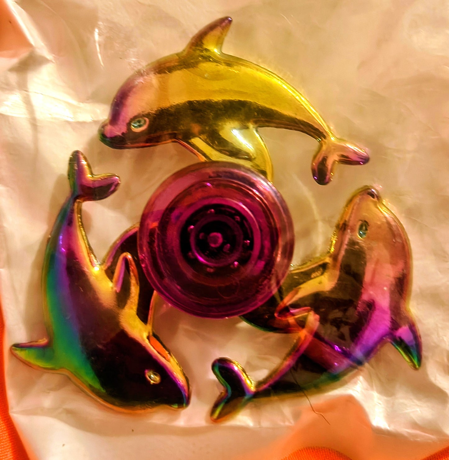Dolphin Spinner - Metal - Large - Red Dirt Dreaming by Em