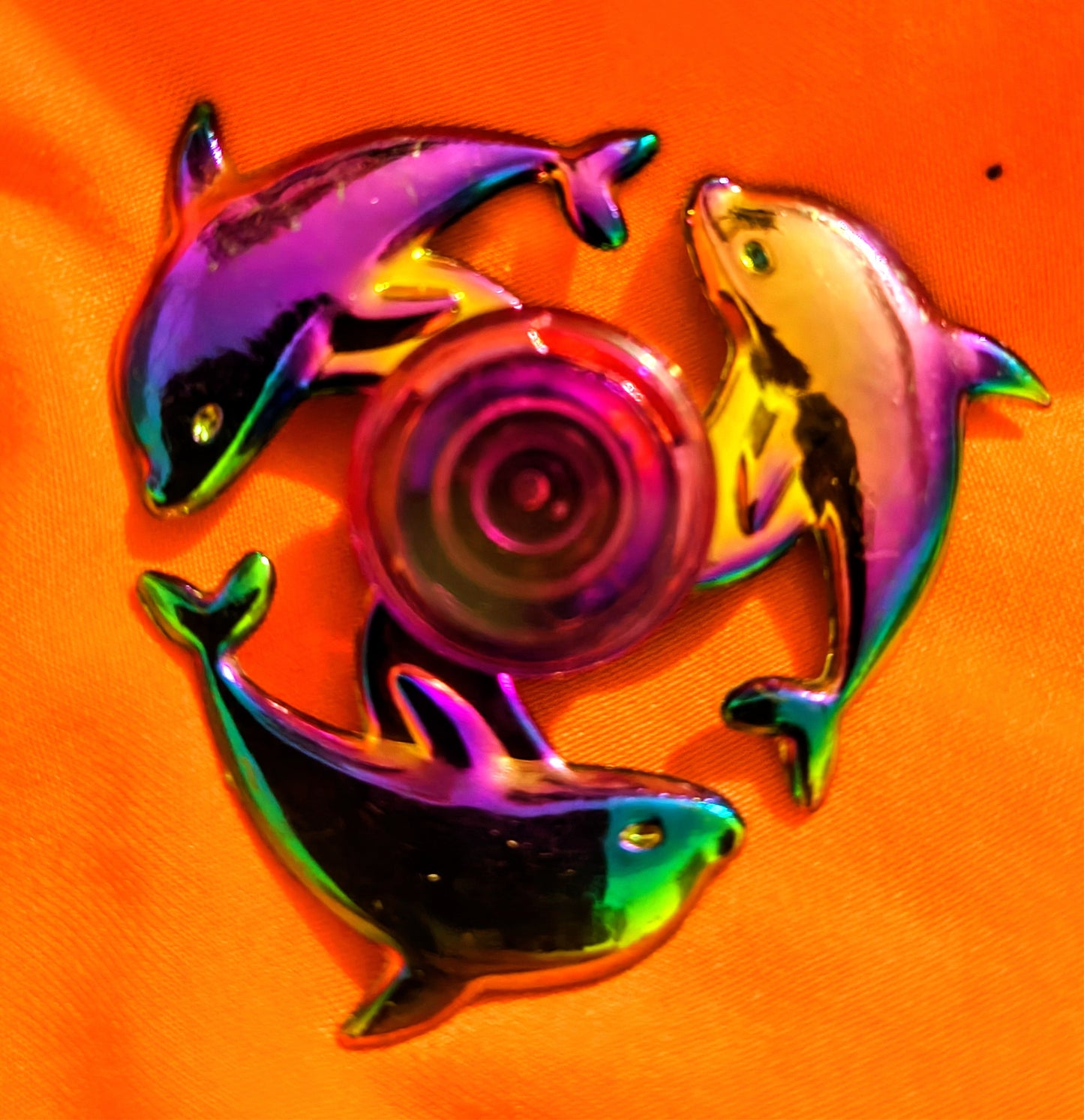 Dolphin Spinner - Metal - Large - Red Dirt Dreaming by Em
