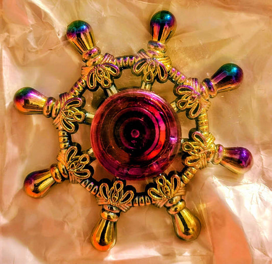Ship's Wheel Spinner 2 - Metal - Large - Red Dirt Dreaming by Em