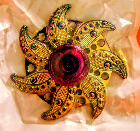 Flower Spinner 3 - Metal - Large - Red Dirt Dreaming by Em