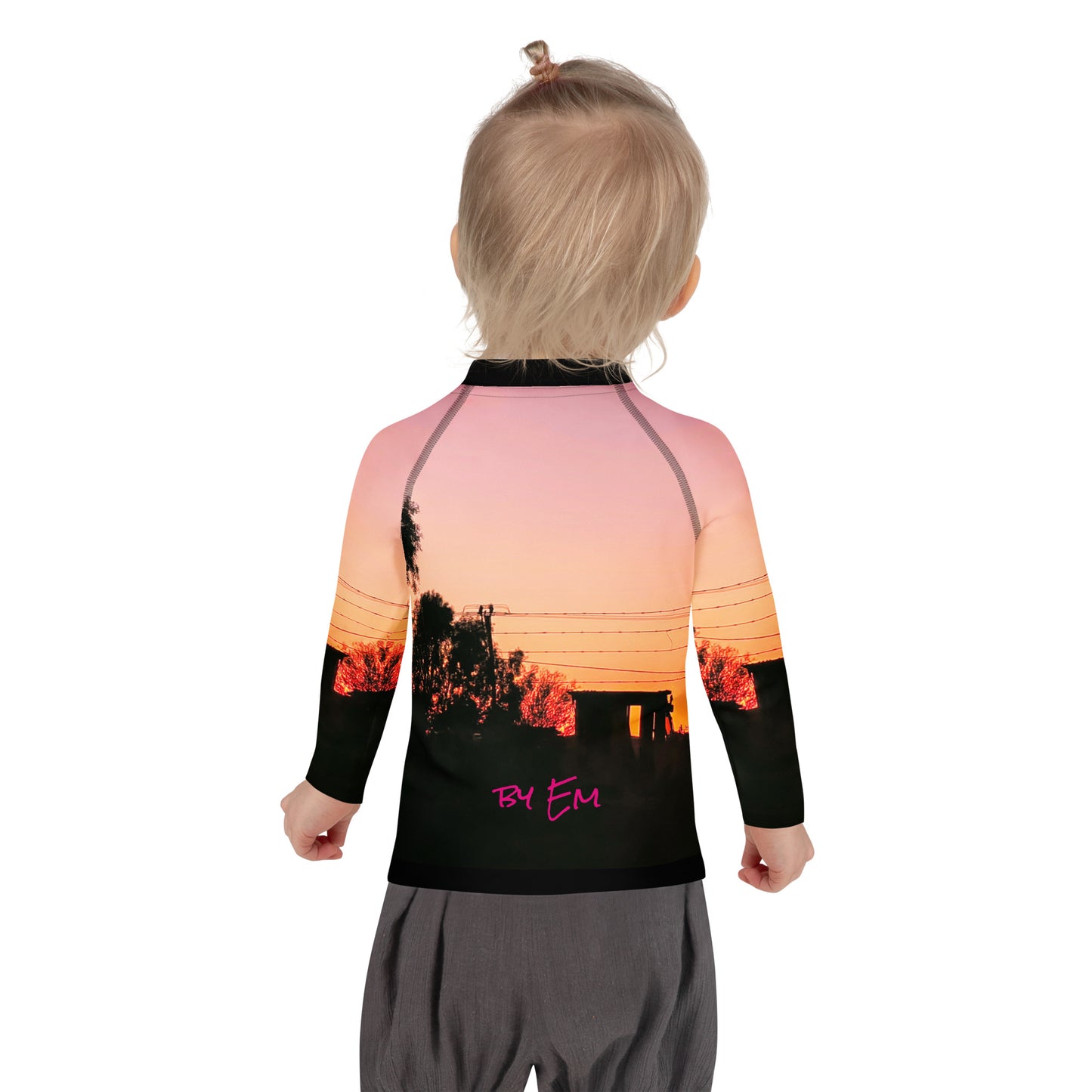 Sunrise Out the Back Kids Rash Guard - Red Dirt Dreaming by Em