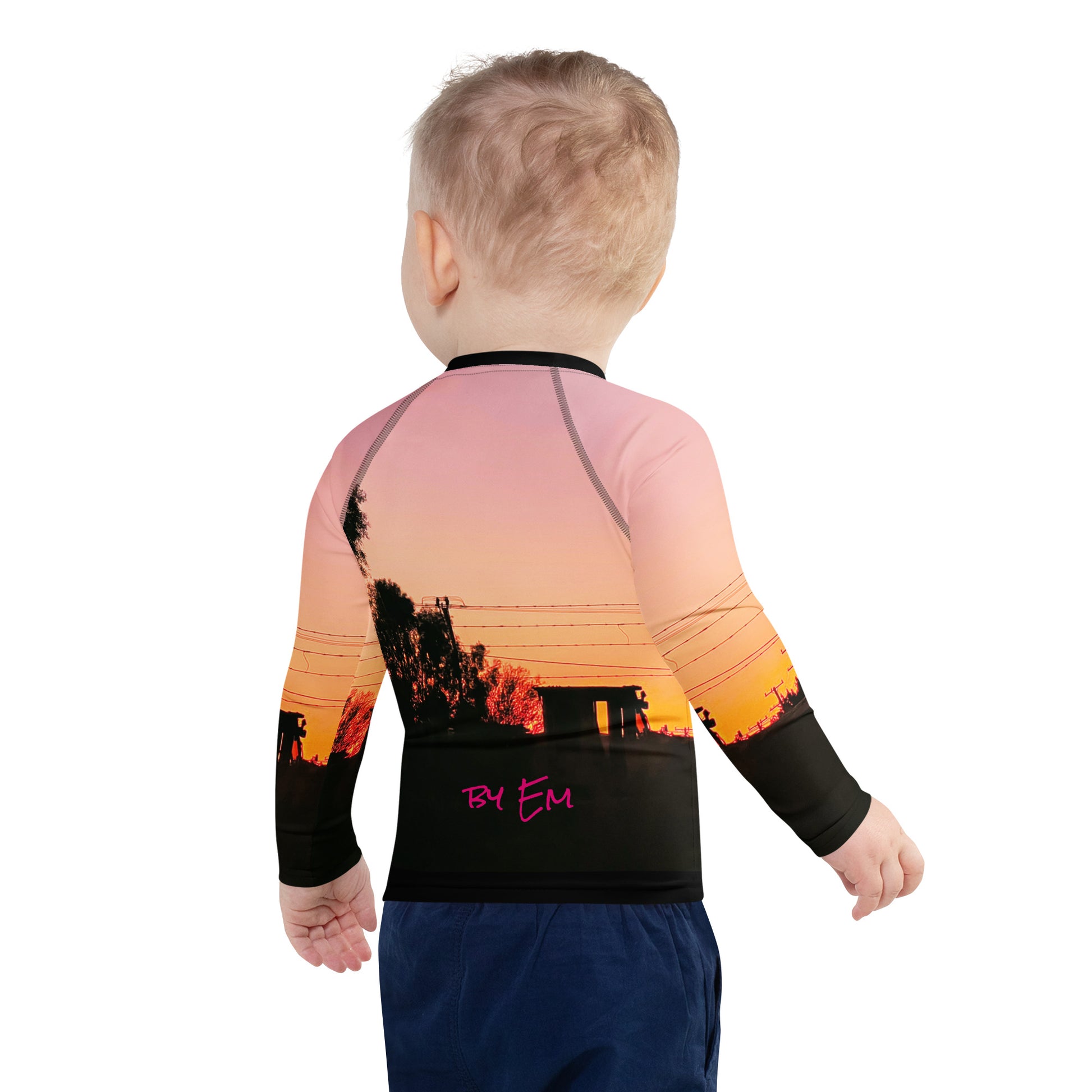 Sunrise Out the Back Kids Rash Guard - Red Dirt Dreaming by Em