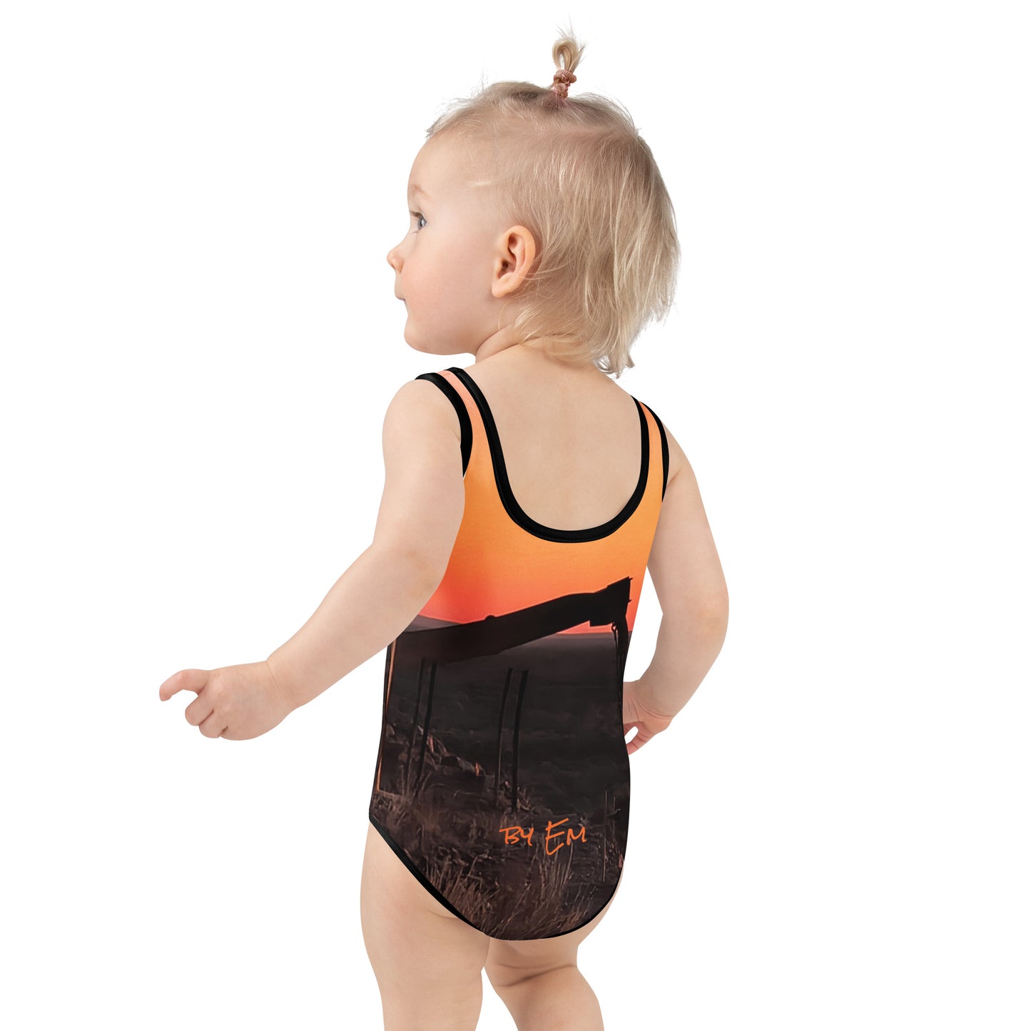 Old Copper Mining Headframe Kids Swimsuit - Red Dirt Dreaming by Em
