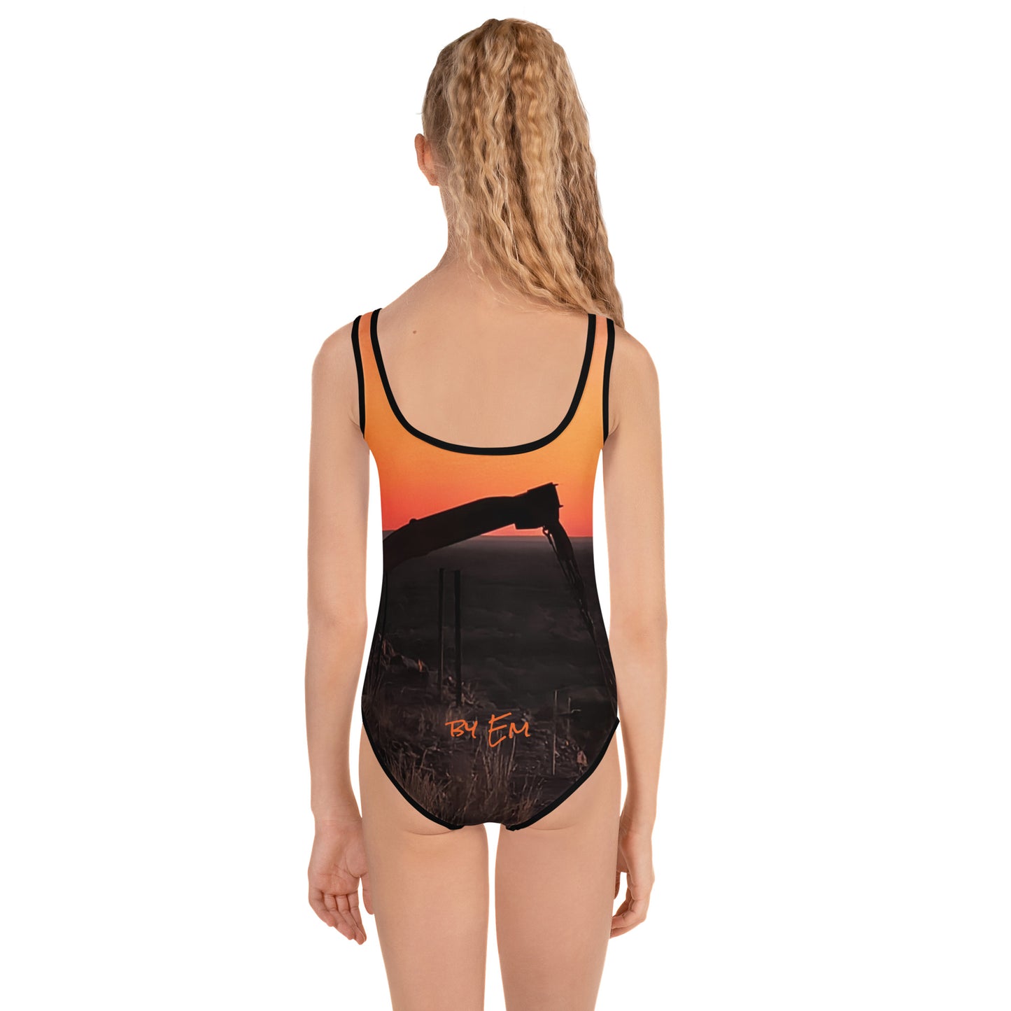 Old Copper Mining Headframe Kids Swimsuit - Red Dirt Dreaming by Em