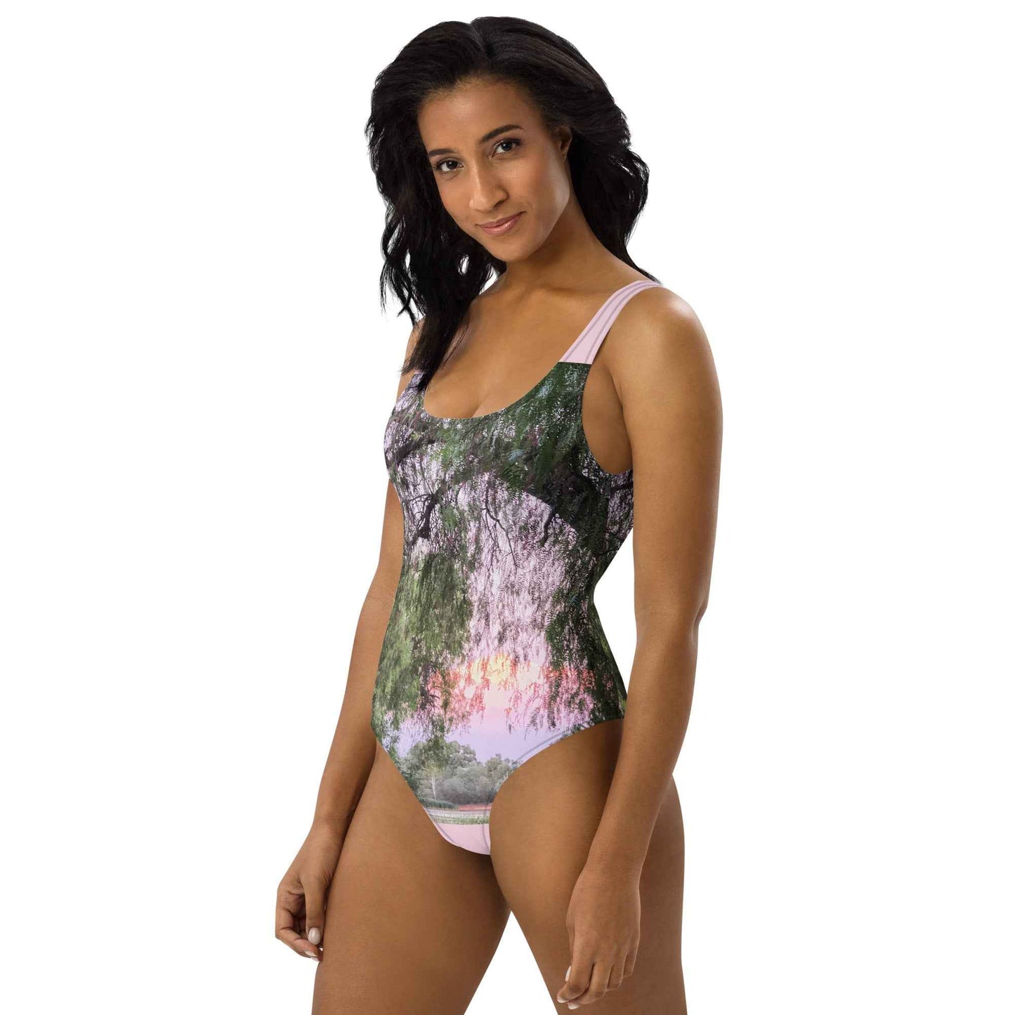 Pastel Sunset on Water One-Piece Swimsuit