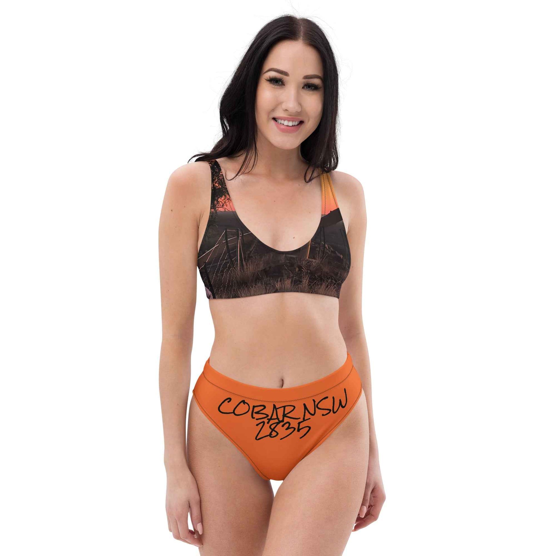 Old Copper Mining Headframe Recycled high-waisted bikini - Red Dirt Dreaming by Em