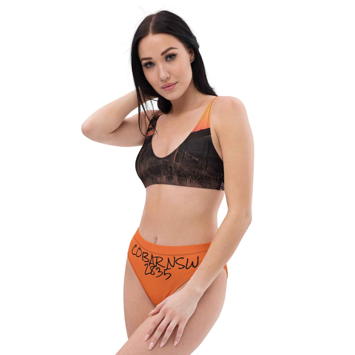 Old Copper Mining Headframe Recycled high-waisted bikini - Red Dirt Dreaming by Em