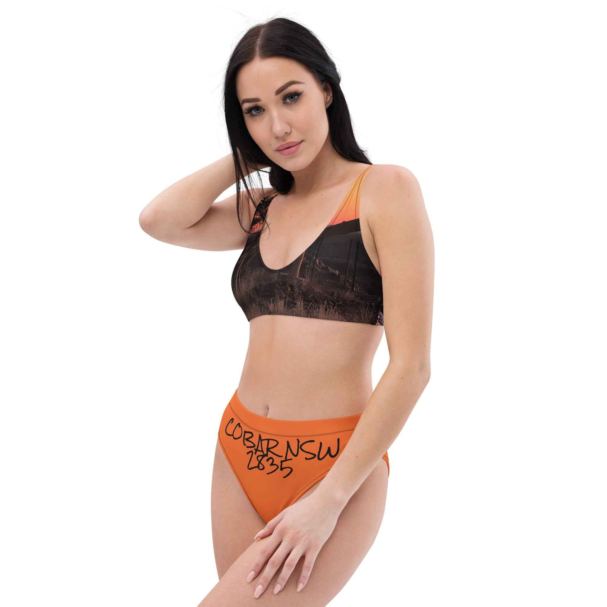 Old Copper Mining Headframe Recycled high-waisted bikini - Red Dirt Dreaming by Em