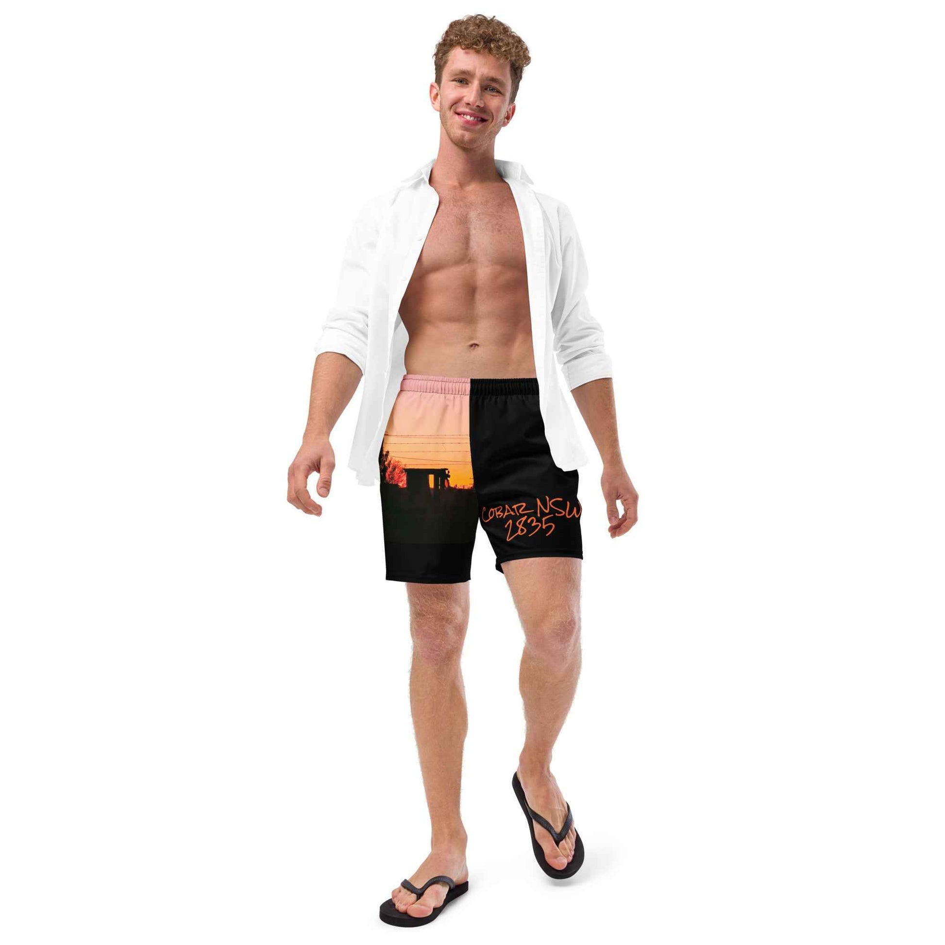 Sunrise Out the Back Recycled Swim Trunks - Red Dirt Dreaming by Em