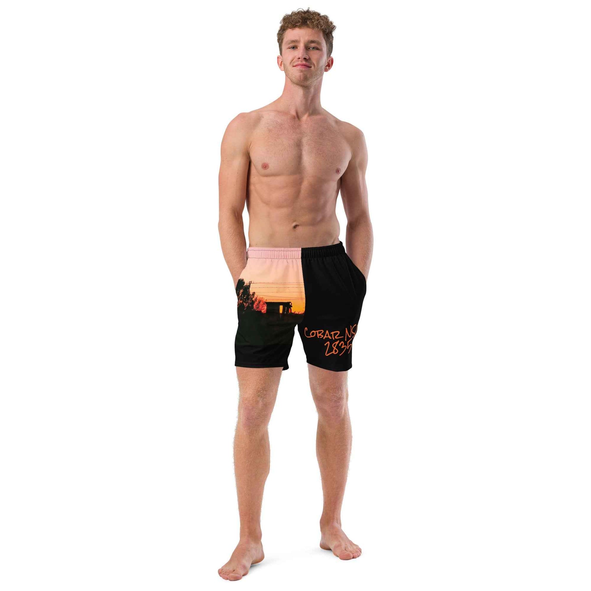 Sunrise Out the Back Recycled Swim Trunks - Red Dirt Dreaming by Em