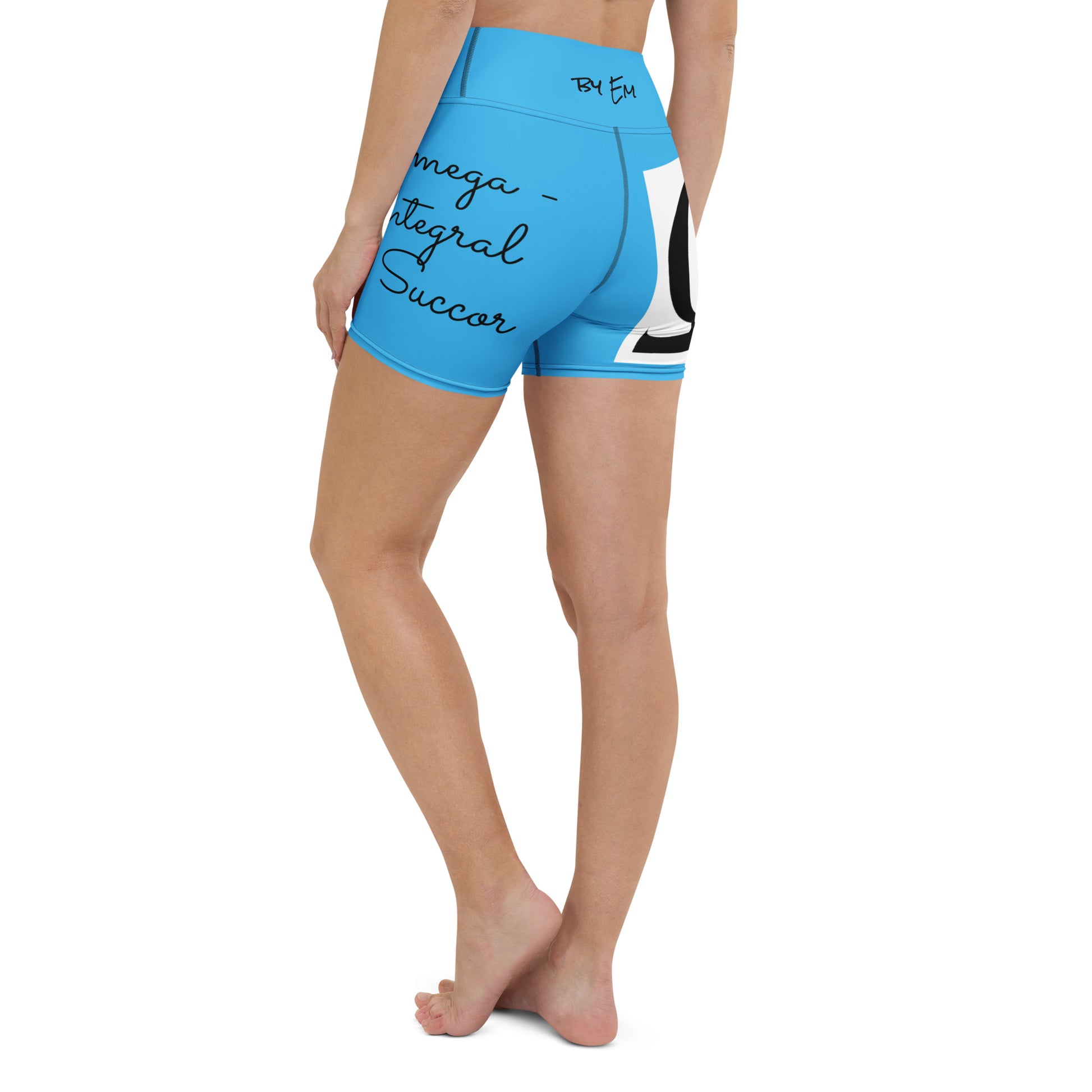 Omega Integral for Succor Sky Blue Yoga Shorts - Red Dirt Dreaming by Em