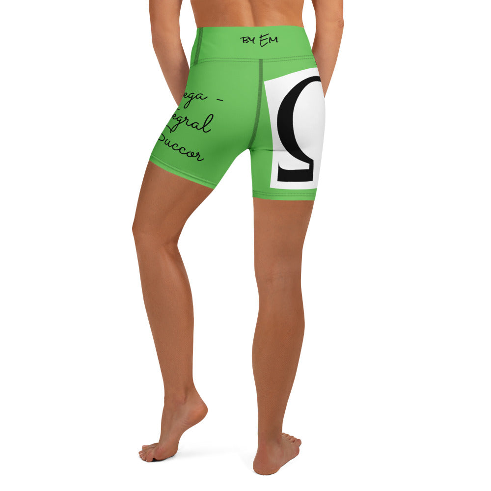 Omega Integral for Succor Mantis Green Yoga Shorts - Red Dirt Dreaming by Em