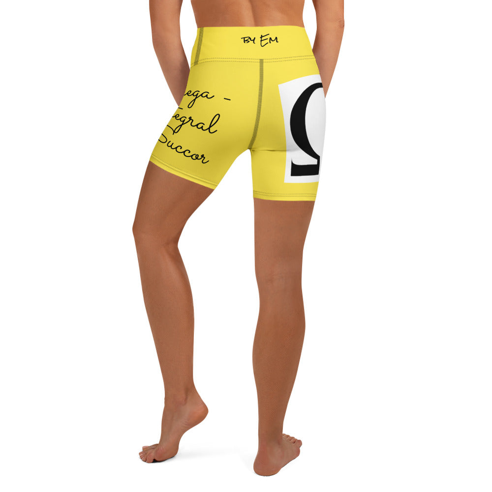 Omega Integral for Succor Yellow Yoga Shorts - Red Dirt Dreaming by Em
