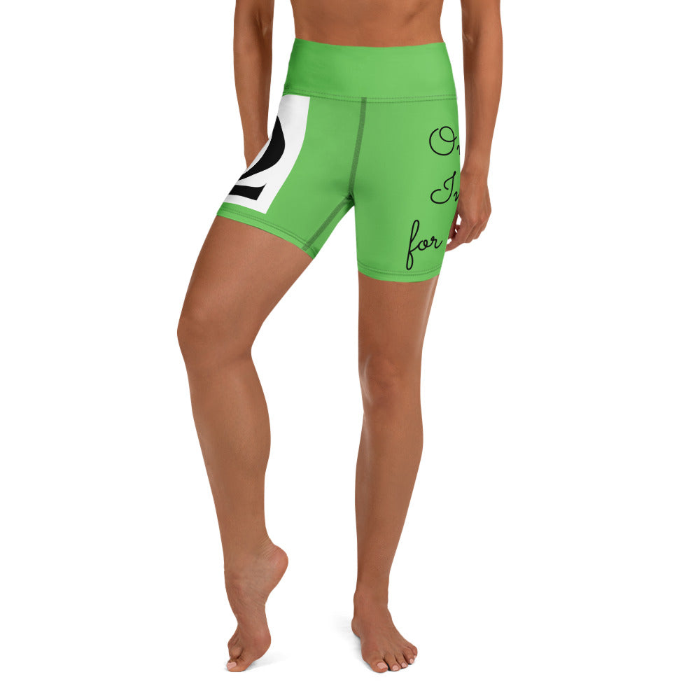 Omega Integral for Succor Mantis Green Yoga Shorts - Red Dirt Dreaming by Em