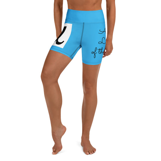 Alpha Leader of the Pack Sky Blue Yoga Shorts - Red Dirt Dreaming by Em