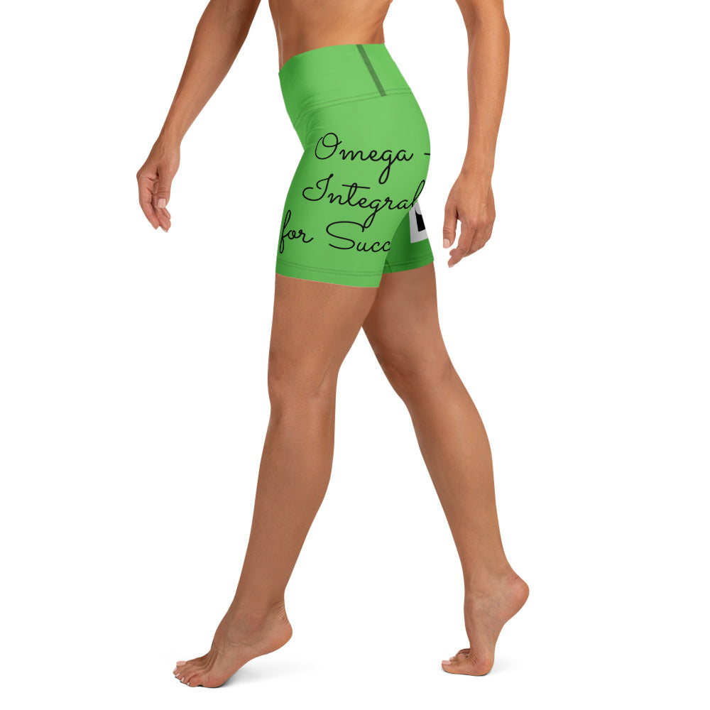 Omega Integral for Succor Mantis Green Yoga Shorts - Red Dirt Dreaming by Em