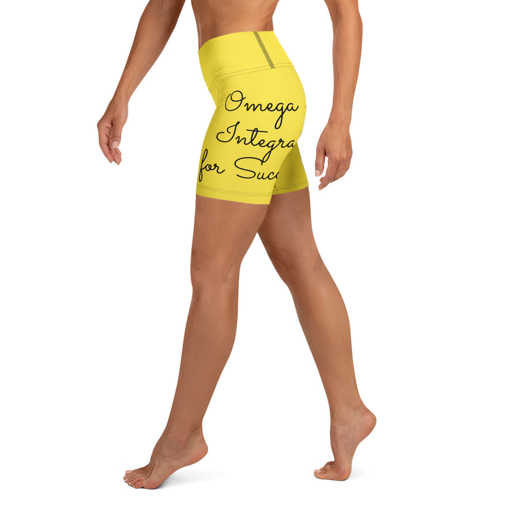 Omega Integral for Succor Yellow Yoga Shorts - Red Dirt Dreaming by Em