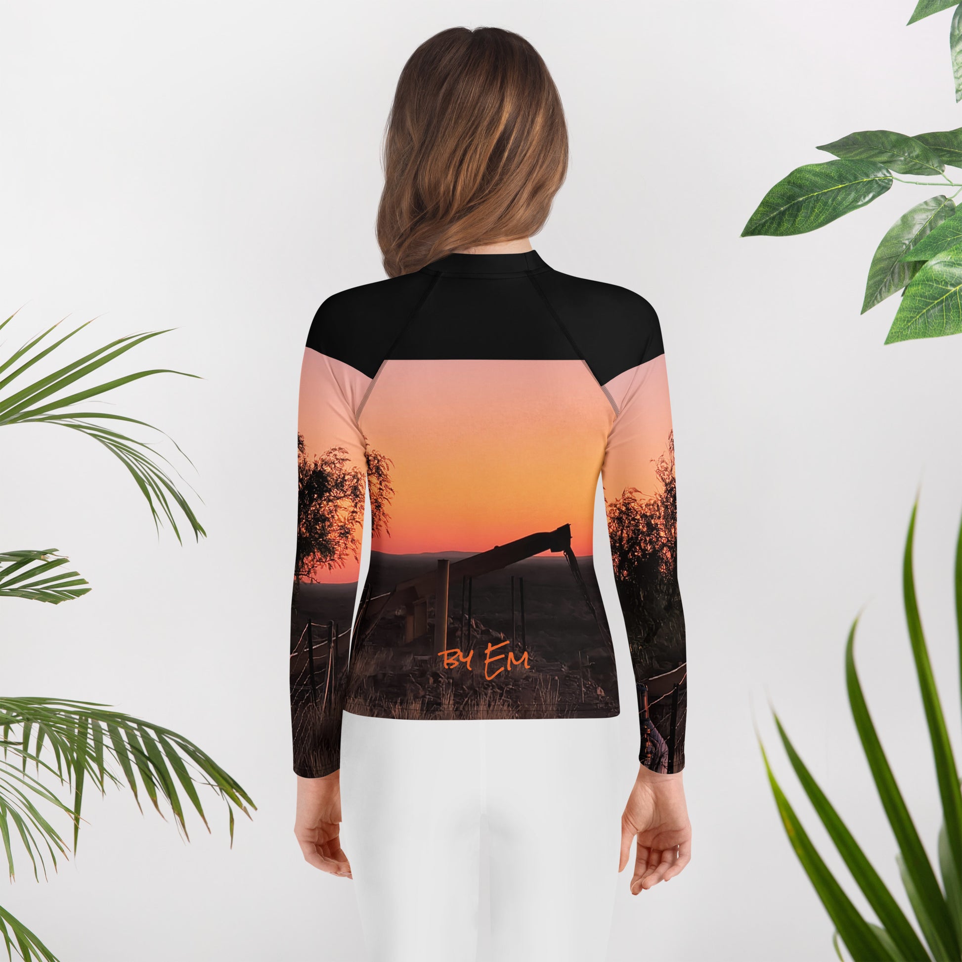 Old Copper Mining Headframe Youth Rash Guard - Red Dirt Dreaming by Em