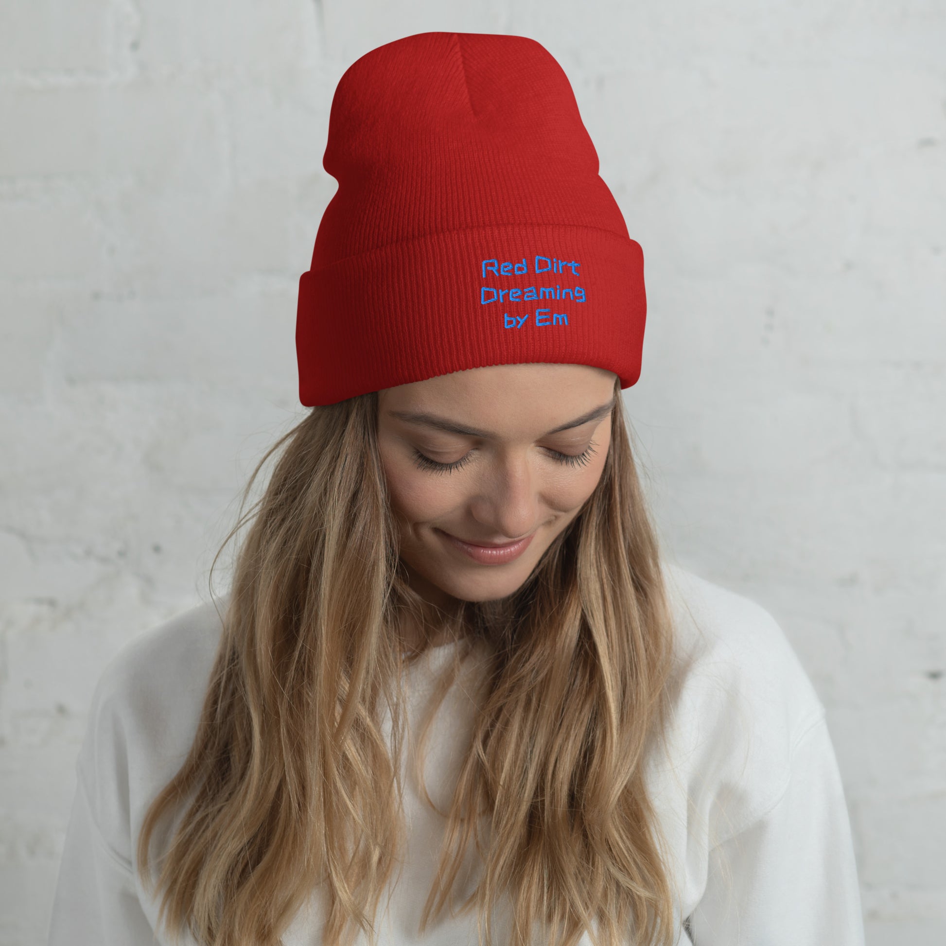Red Dirt Dreaming by Em Cuffed Beanie - Red Dirt Dreaming by Em
