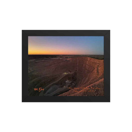 Fort Bourke Hill Open Cut Mine Framed Poster - Red Dirt Dreaming by Em