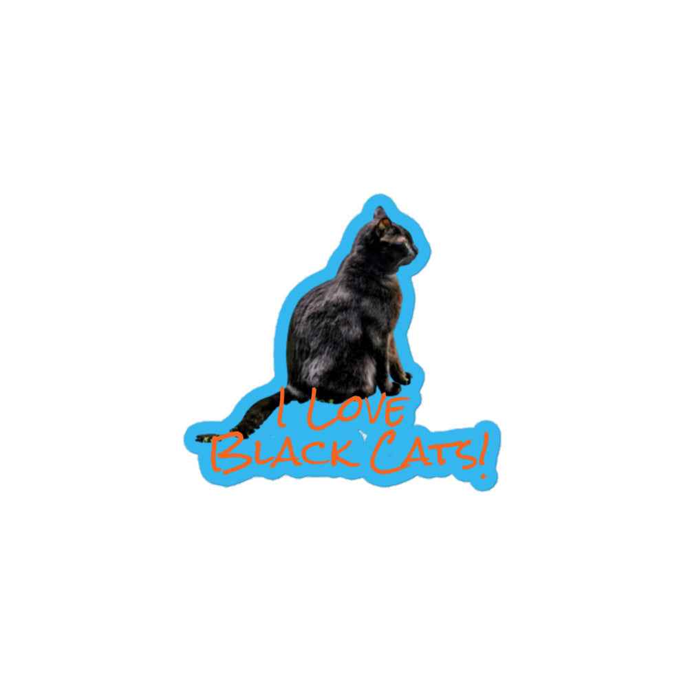 I Love Black Cats Kiss-Cut stickers