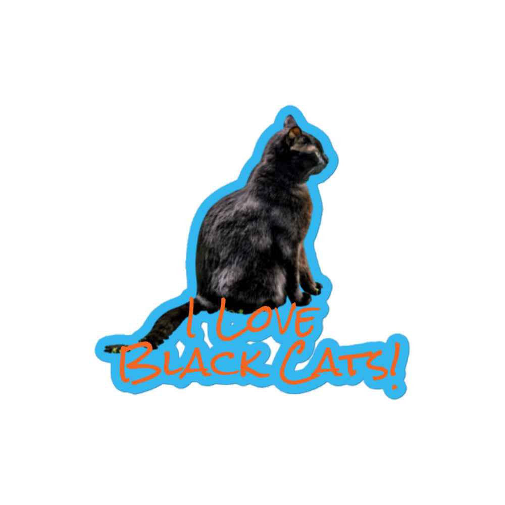 I Love Black Cats Kiss-Cut stickers