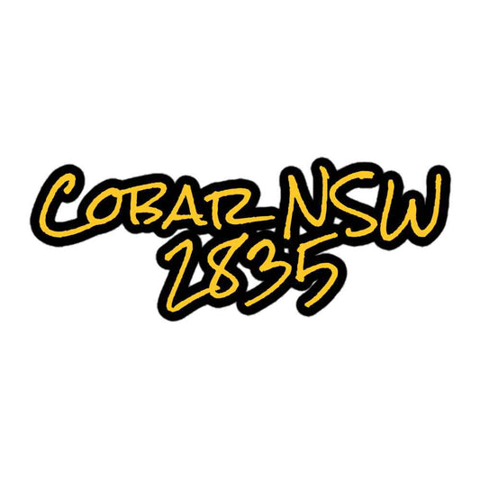 Cobar NSW 2835 Yellow Kiss-Cut Stickers - Red Dirt Dreaming by Em