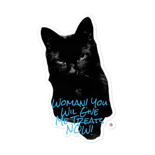 Woman! You Will Give Me Treats Now! Kiss-Cut Stickers - Red Dirt Dreaming by Em