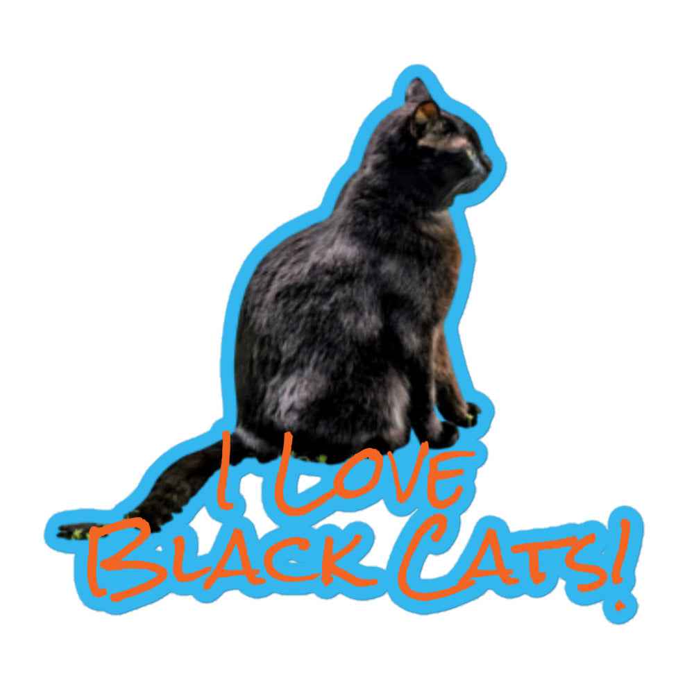 I Love Black Cats Kiss-Cut stickers