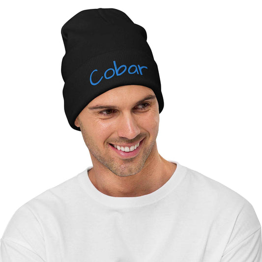 Cobar Blue Embroidered Beanie