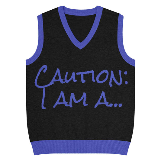 Caution I am a... Goddess Knit V-neck vest