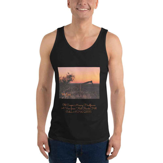 Old Copper Mining Headframe Men's Tank Top - Red Dirt Dreaming by Em