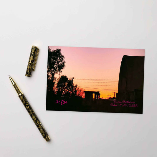 Sunrise Out the Back Post Card - Red Dirt Dreaming by Em