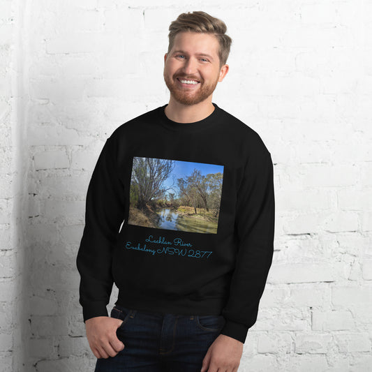 Lachlan River Euabalong NSW Unisex Sweatshirt - Red Dirt Dreaming by Em