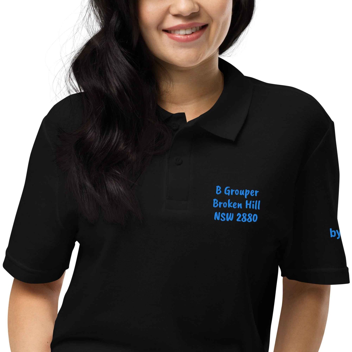 A Grouper Broken Hill Unisex Polo Shirt - Red Dirt Dreaming by Em