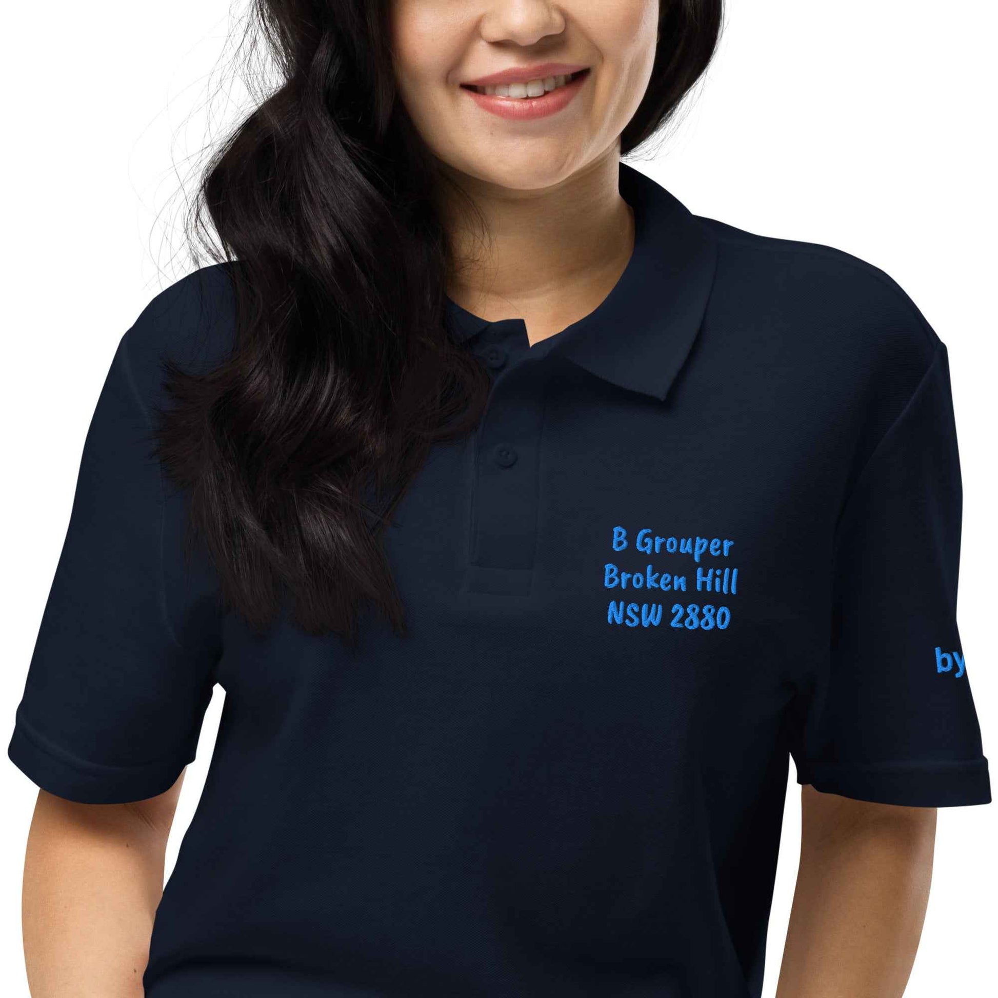 A Grouper Broken Hill Unisex Polo Shirt - Red Dirt Dreaming by Em