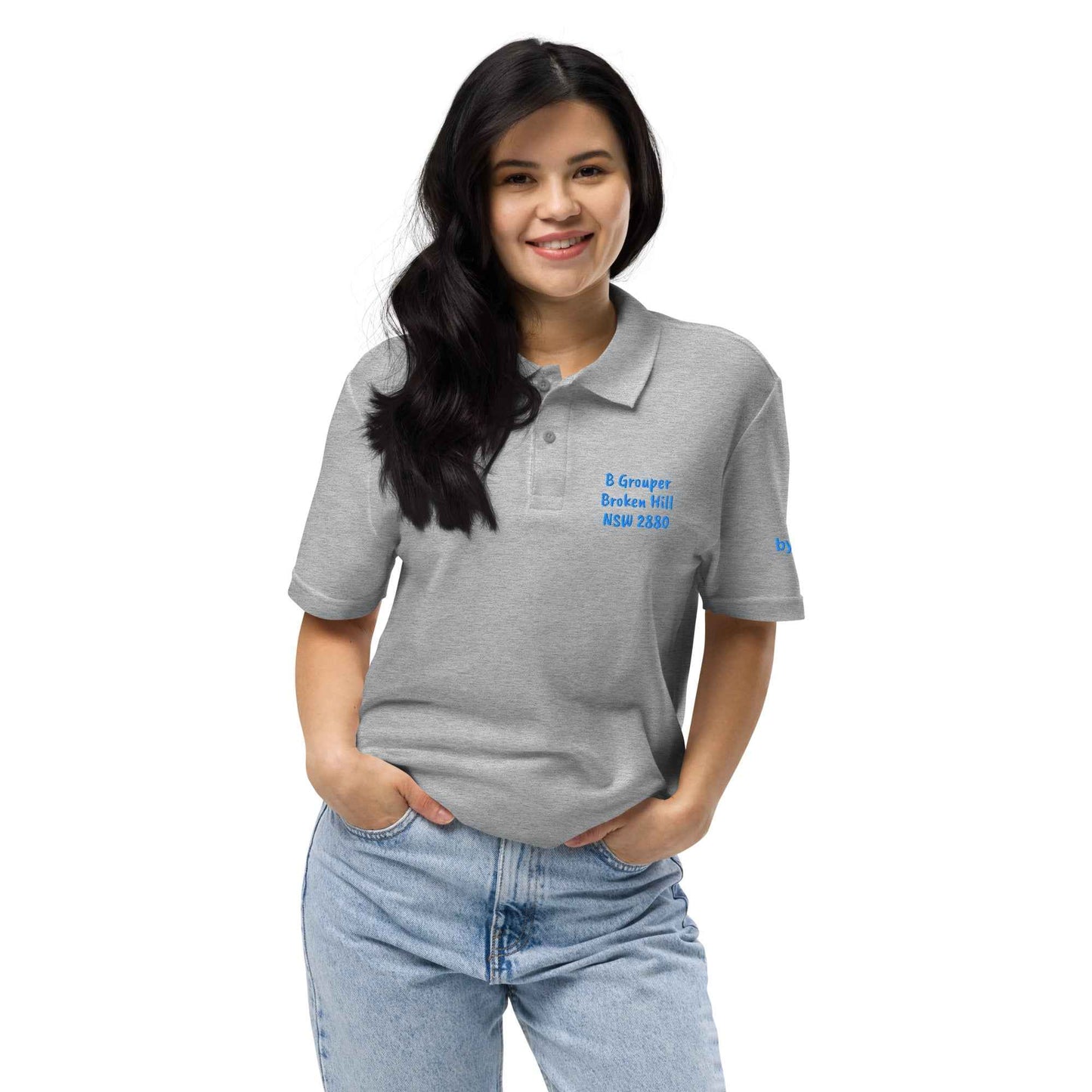 A Grouper Broken Hill Unisex Polo Shirt - Red Dirt Dreaming by Em