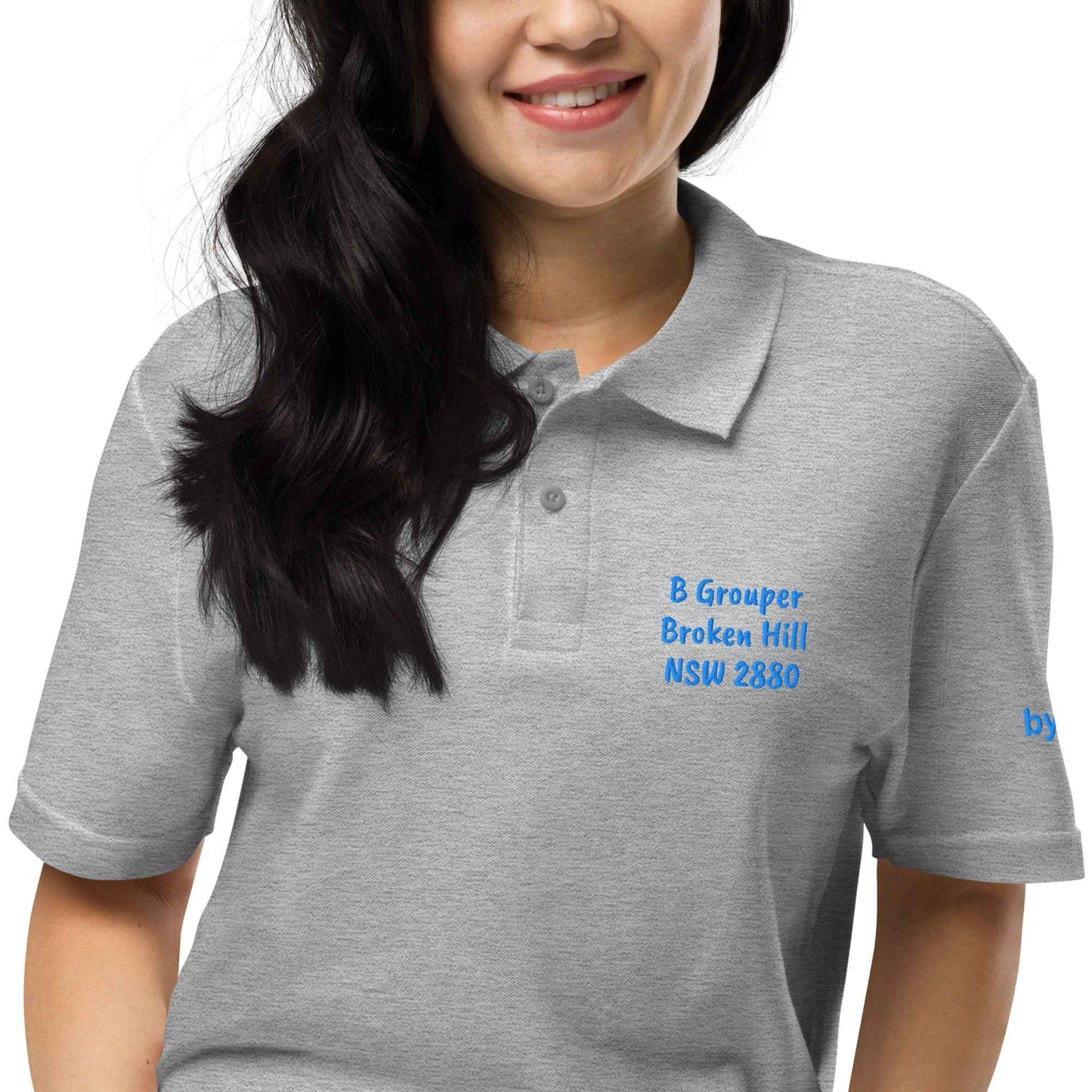 A Grouper Broken Hill Unisex Polo Shirt - Red Dirt Dreaming by Em