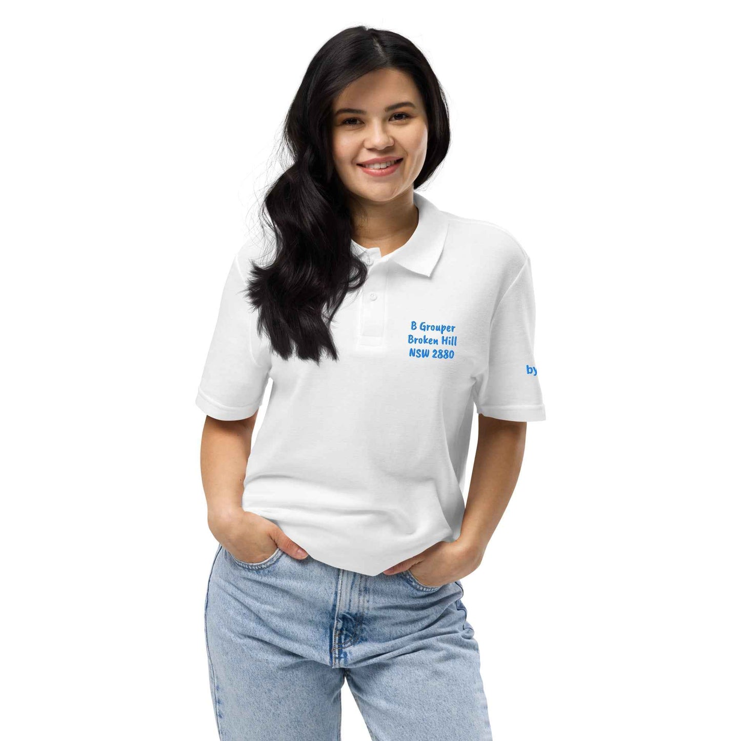 A Grouper Broken Hill Unisex Polo Shirt - Red Dirt Dreaming by Em