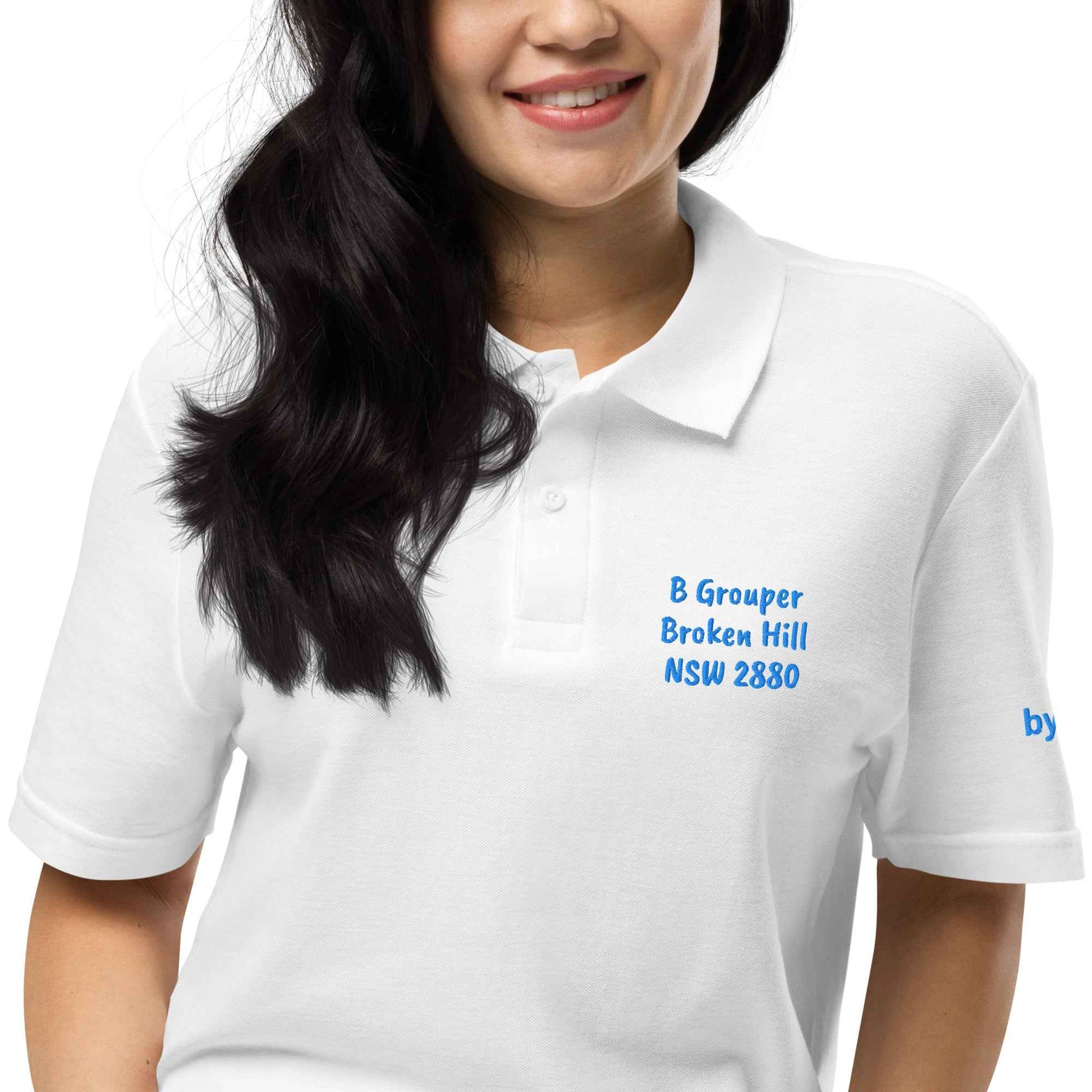 A Grouper Broken Hill Unisex Polo Shirt - Red Dirt Dreaming by Em