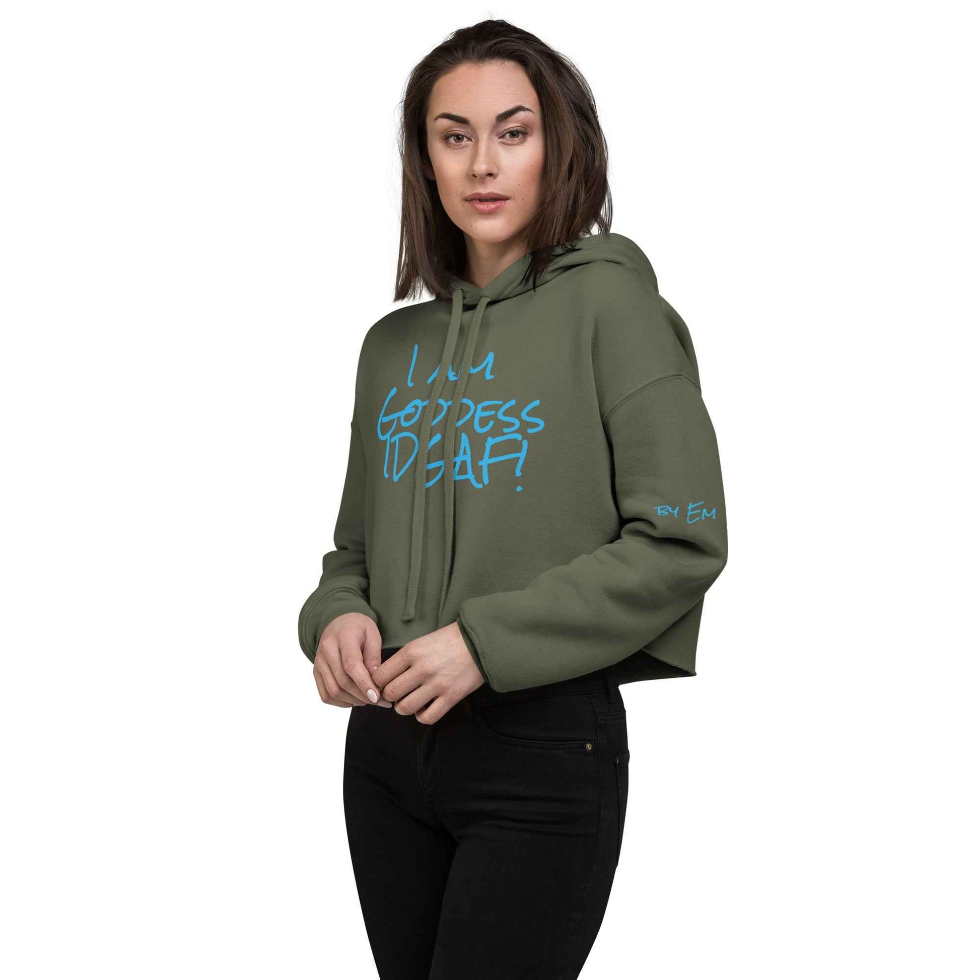I am Goddess IDGAF Crop Hoodie