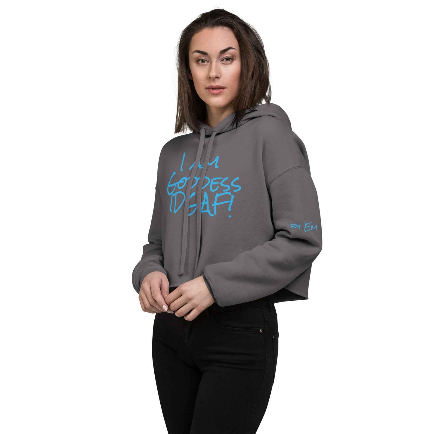 I am Goddess IDGAF Crop Hoodie